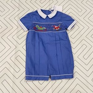 NWT Orient Express Smocked Christmas Romper